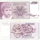 YUGOSLOVIA 50 DINARA HIGH DENOMINATION NOTE CHILD FR/SH