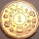 Unc Uganda 1987 Shilling~Only Year Ever Minted This Type~Free Shipping~