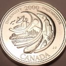 Gem Unc Canada 2000 Quarter Minted to commemorate the Millenium~Ingenuity~Fr/Shi Gem Unc Canada 2000 Quarter Minted to commemorate the Millenium~Ingenuity~Fr/Shi