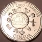 Gem Unc Canada 2000 Quarter Minted to commemorate the Millenium~Community~Fr/Shi