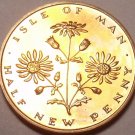 Rare Proof Isle Of Man 1971 Half Penny~1st Year Ever~10,000 Minted~Free Shipping