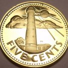 Cameo Proof Barbados 1973 5 Cents~South Point Lighthouse~1st Year Ever~Free Ship Cameo Proof Barbados 1973 5 Cents~South Point Lighthouse~1st Year Ever~Free Ship