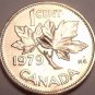 Gem Unc Canada 1979 Maple Leaf Cent~Reduced Bust~Free Shipping