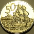 Rare Camep Proof New Zealand 1974 50 Cents~Only 8,000 Minted~HMS Endeavour~Fr/Sh