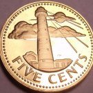 Rare Proof Barbados 1974 5 Cents~South Point Lighthouse~Only 36,000 Made~Free Sh