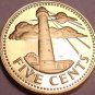 Rare Proof Barbados 1974 5 Cents~South Point Lighthouse~Only 36,000 Made~Free Sh