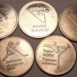 Lot Of 5 Large Trust Of Canada Winter Olympic Sports Medallions~Free Shipping