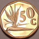 Rare Proof South Africa 1993 50 Cents~Strelitzia Plant~Only 7,790 Minted~Free Sh