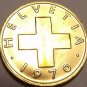 UNCIRCULATED 1970 SWITZERLAND 1 RAPPEN NICE CROSS
