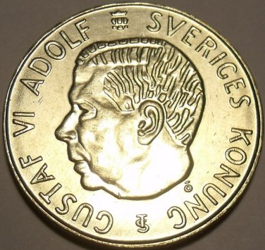 MASSIVE SILVER SWEDEN 1955-TS FIVE KRONOR~WOW~FREE SHIP