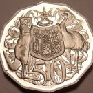 HUGE CAMEO PROOF AUSTRALIA 1983 50 CENTS~FREE SHIPPING~KANGAROO AND EMU~FREE SHI