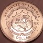 Gem Brilliant Unc Liberia 1993 Dollar ~Nolan Ryan 7 Career No Hitters~Free Ship