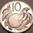 Large Proof Cook Islands 1976 10 Cents~18,000 Minted~Orange Tree~Free Shipping