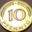 Gem Cameo Proof Germany 1982-D 10 Pfennig~Minted In Munich~78,000 Minted~Free Sh
