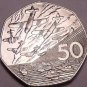 Huge Unc Great Britain 1994 50 Pence~World War II Invasion Of Normandy~Free Ship
