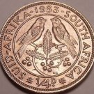 Rare Gem Unc South Africa 1953 1/4 Penny Farthing~1st Year Ever Minted~Free Ship Rare Gem Unc South Africa 1953 1/4 Penny Farthing~1st Year Ever Minted~Free Ship