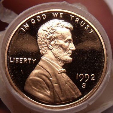 Proof Roll (50 Coins) 1992-S Lincoln Cents~Gem Cameo Red Coins~Free Shipping