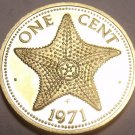 PROOF BAHAMAS 1971 CENT~STARFISH~31K MINTED~FREE SHIP~