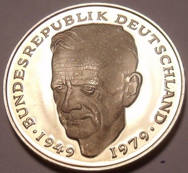 Gem Cameo Proof Germany 1982-D 2 Marks~Dr Kurt Schumacher~78k Minted~Free Ship