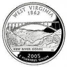 2005-D WEST VIRGINA BRILLIANT UNC STATE QUARTER~FREE SHIPPING INCLUDED~VERY NICE