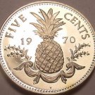 Proof Bahamas 1970 5 Cents~Pineapple Coin~Free Shipping
