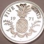 PROOF BAHAMAS 1971 5 CENTS~PINEAPPLE COIN~FREE SHIPPING