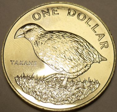 Massive Choice Gem Unc New Zealand 1982 Dollar~Takahe Bird~Only Year~Free Ship