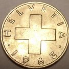 UNCIRCULATED SWITZERLAND 1963B 2 RAPPEN~SEE R COINS~F/S