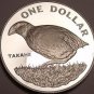 Massive Rare Silver Proof New Zealand 1982 Dollar~35k Minted~Takahe Bird~Fr/Ship