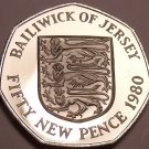 Huge Rare Cameo Proof Jersey 1980 50 New Pence~10k Minted~Free Shipping~1st Year
