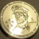 Massive Unc Niue 1989 5 Dollars~General Macarthur~Soldiers Never Die~Free Ship