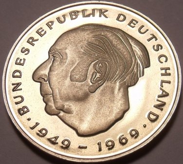 Gem Cameo Proof Germany 1982-D 2 Marks~Theodor Heuss~Only 78,000 Minted~Free Shi