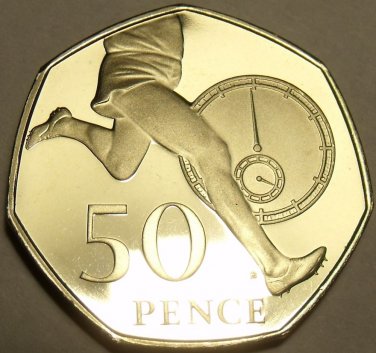 Large Cameo Proof Great Britain 2004 50 Pence~The 4 Minute Mile~Free Shipping