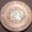 Gem Unc Great Britain 1972 25 Pence~Silver Wedding Anniversary~Free Shipping