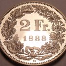 Large Rare Proof Switzerland Proof 1988-B 2 Francs~Only 9,000 Minted~Nice~Fr/Shi Large Rare Proof Switzerland Proof 1988-B 2 Francs~Only 9,000 Minted~Nice~Fr/Shi