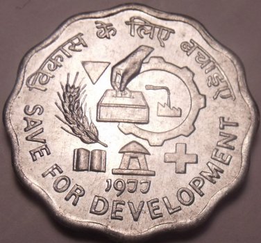 UNC INDIA F.A.O. ISSUE 1977 10 PAISE~DEVELOPMENT~1ST~