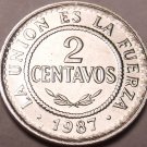 Gem Unc Bolivia 1987 2 Centavos~Stainless Steel Coin~Only Year Minted~Free Ship Gem Unc Bolivia 1987 2 Centavos~Stainless Steel Coin~Only Year Minted~Free Ship