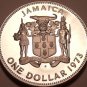 MASSIVE PROOF JAMAICA 1973 DOLLAR~28K MINTED~FREE SHIP~