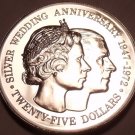 HUMONGOUS SILVER PROOF CAYMAN ISLANDS 1972 $25.00~FR/SH