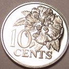 PROOF TRINIDAD & TOBAGO 1974 10 CENTS~1ST YEAR~FLAMING HIBISCUS~LOW MINTAGE~F/S~ PROOF TRINIDAD & TOBAGO 1974 10 CENTS~1ST YEAR~FLAMING HIBISCUS~LOW MINTAGE~F/S~