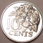 PROOF TRINIDAD & TOBAGO 1974 10 CENTS~1ST YEAR~FLAMING HIBISCUS~LOW MINTAGE~F/S~