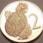 Cameo Proof Cook Islands 1972 2 Cents~1st Year Ever~Pineapple~17k Minted~Free Sh