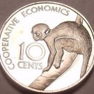 Rare Cameo Proof Guyana 1976 10 Cents~Mintage 3,547~Sakiwinki~Free Shipping