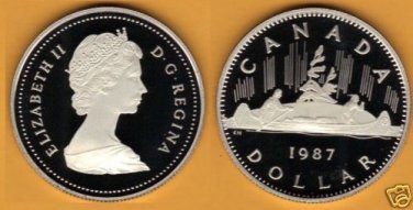BLAST WHITE CAMEO CANADA 1987 CANOE DOLLAR~~FREE SHIP~~