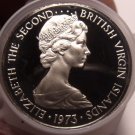 Roll (20 Coins) Large Proof British Virgin Islands 1973 25 Cents~Cuckoo~Free/Shi