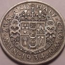 Huge Silver New Zealand 1934 Half Crown~King George V~Free Shipping Huge Silver New Zealand 1934 Half Crown~King George V~Free Shipping