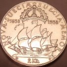 Gem Unc Silver Sweden 1938 2 Kronor~The Calmare Nyckel~Settlement Of Deleware~FS Gem Unc Silver Sweden 1938 2 Kronor~The Calmare Nyckel~Settlement Of Deleware~FS
