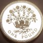 Gem Cameo Proof Great Britain 1986 Pound~Blooming Flax~Edge Incription~Free Ship