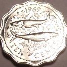 Rare Proof Bahamas 1969 10 Cents~10k Minted~1st Year Ever In Proof~Free Shipping