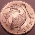 Rare Gem Unc British Virgin Islands 1973 50 Cents~20,000 Minted~Brown Pelican~FS